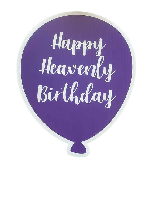 Happy Heavenly Birthday Purple